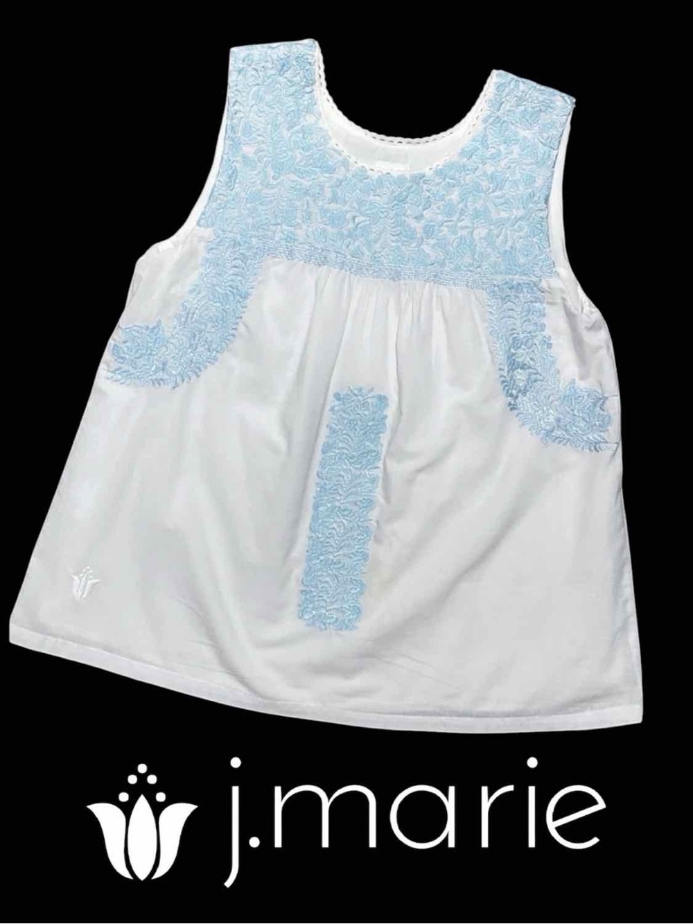 j. marie • Sleeveless Embroidered Mexican Style Top || Medium